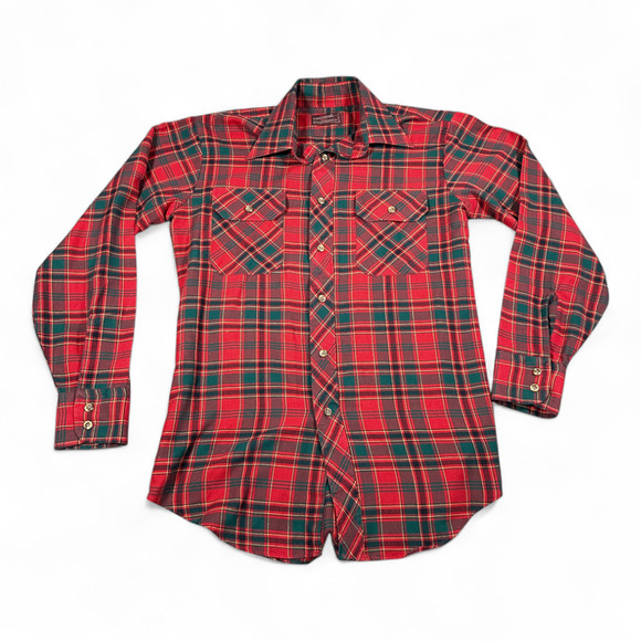 Vintage Other - Vintage Kingsport Shirt Adult SMALL Red Green Plaid Sears Classic Outdoor 80s